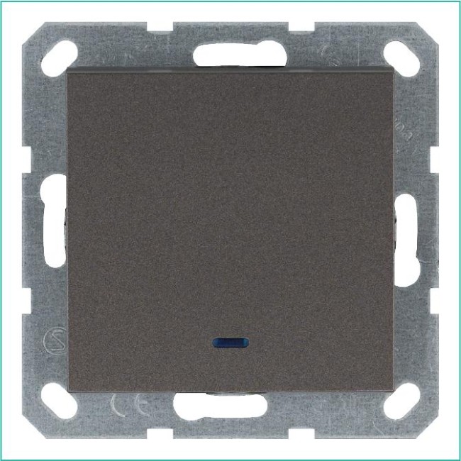 Выключатель 1-кл. 10А IP20 с подсветкой механизм мокко Jasmart G3011NZ