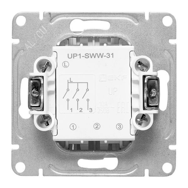 Выключатель 3-кл. СП Эпика механизм бел. EKF UP1-SWW-31