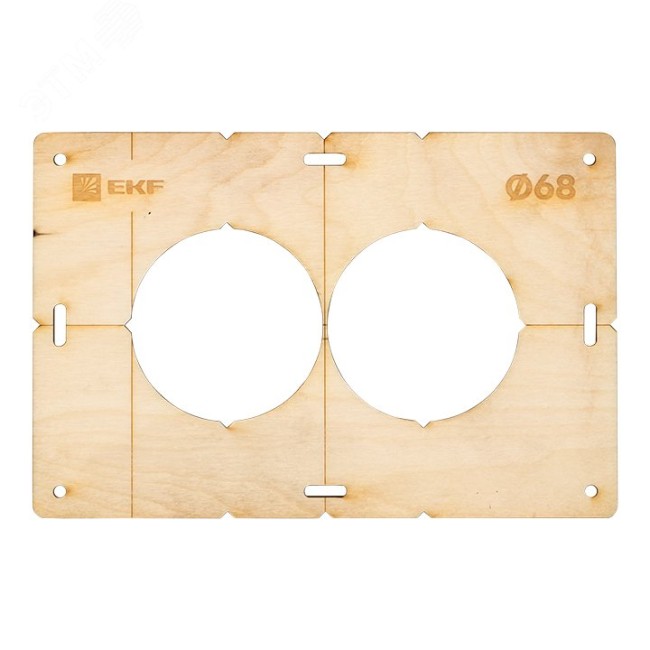 Шаблон для подрозетников c 2 отв. диам. 68 мм EKF Expert Шаблон для подрозетников c 2 отв. диам. 68 мм EKF Expert