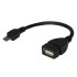 USB кабель OTG micro USB на USB шнур 0.15 м черный REXANT