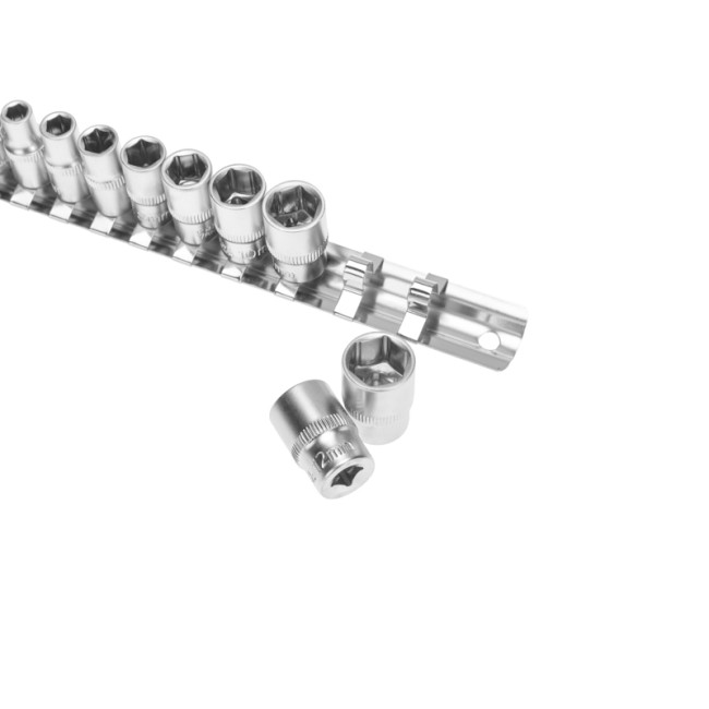 Набор торцевых головок 1/4, шестигранные, CrV, 10 шт., 4-13мм REXANT Набор торцевых головок 1/4, шестигранные, CrV, 10 шт., 4-13мм REXANT