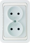 Mimoza Розетка двойная без заземления белая/белая Mimoza Розетка двойная без заземления белая/белая