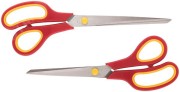 Ножницы бытовые нержавеющие, прорезиненные ручки, толщина лезвия 1.5 мм, набор 2 шт, 215 мм и 240 мм Ножницы бытовые нержавеющие, прорезиненные ручки, толщина лезвия 1.5 мм, набор 2 шт, 215 мм и 240 мм