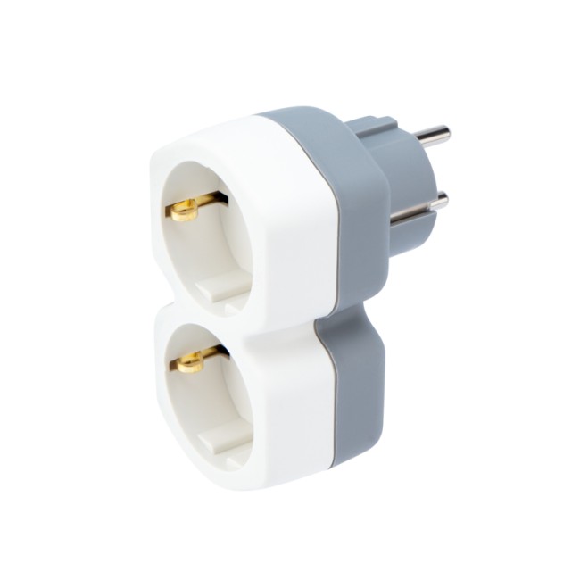 Двойник электрический 16 А с заземлением и защитными шторками, белый REXANT 