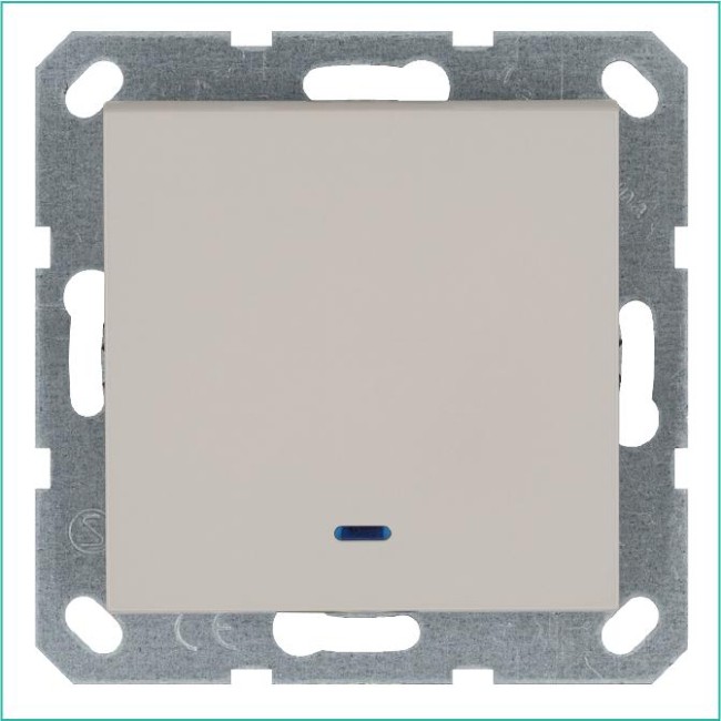 Выключатель 1-кл. 10А IP20 с подсветкой механизм тауп Jasmart G3011NT
