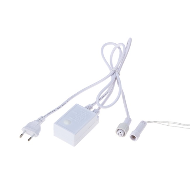 Гирлянда Сеть 2х2х1.5 м, свечение с динамикой, прозрачный ПВХ, 136 LED, 230 В, цвет свечения белый (контроллер в комлекте)