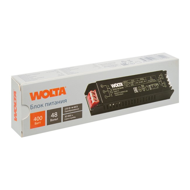 Блок питания WOLTA LD-400W/03-48V 400Вт 48В IP20 Блок питания WOLTA LD-400W/03-48V 400Вт 48В IP20