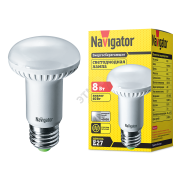 Лампа светодиодная LED зеркальная 8вт E27 R63 белая