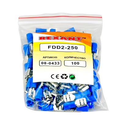 Клемма плоская изолированная РПи-м 2.5-(6.3)/РпИм 2-250 гнездо 6.6 мм 1.5-2.5 мм² REXANT Клемма плоская изолированная РПи-м 2.5-(6.3)/РпИм 2-250 гнездо 6.6 мм 1.5-2.5 мм² REXANT