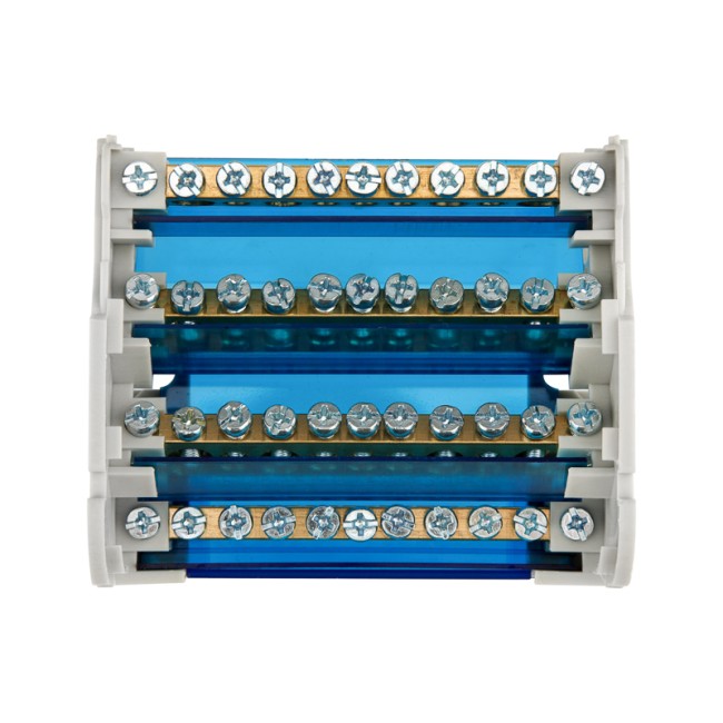 Шина на DIN-рейку в корпусе (кросс-модуль) 4х11 REXANT