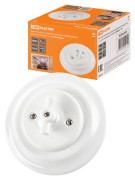 Выключатель скрытой установки фарфоровый поворотный 2-кл. с ручкой (бантик) 10А белый «Болонь» TDM Выключатель скрытой установки фарфоровый поворотный 2-кл. с ручкой (бантик) 10А белый «Болонь» TDM