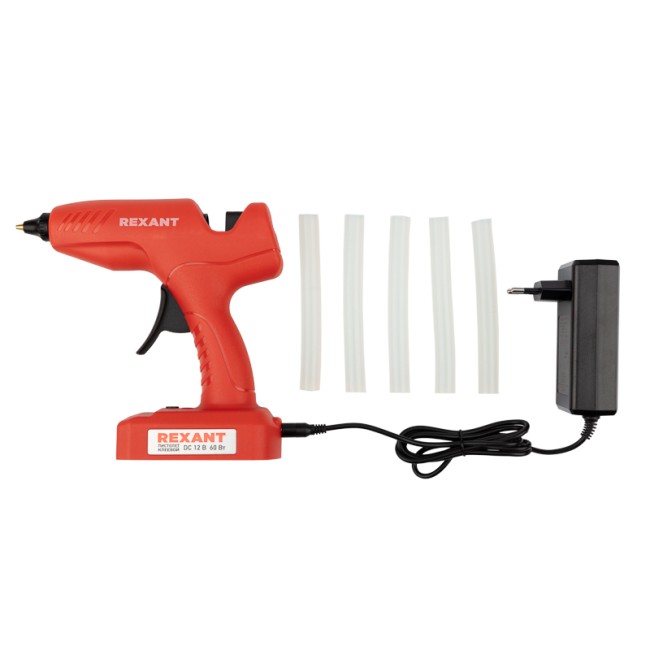 Пистолет клеевой, 60Вт, Ø11мм, ЭКСПЕРТ, аккумуляторный, коробка REXANT