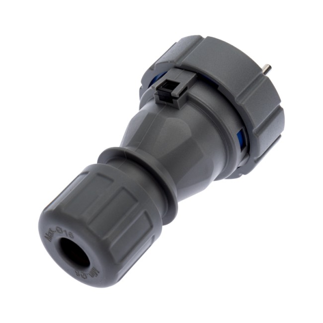 Вилка прямая влагозащищенная 2P+РE, 16 А, IP68 REXANT Вилка прямая влагозащищенная 2P+РE, 16 А, IP68 REXANT