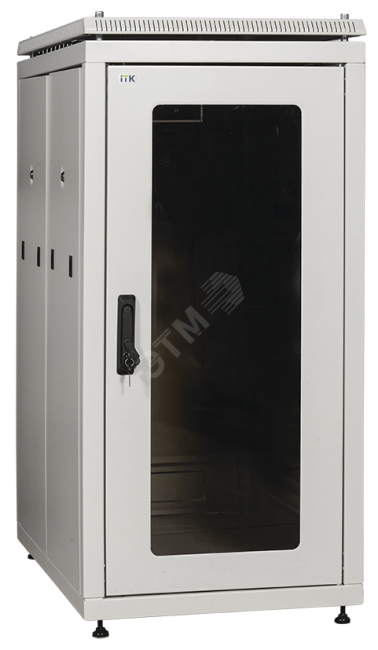 Шкаф сетевой 19дюйм LINEA N 42U 600х1000 мм стекл дверь задняя перф серый