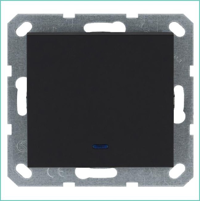 Выключатель 1-кл. 10А IP20 с подсветкой механизм черн. матовый soft touch Jasmart G3011NPB Выключатель 1-кл. 10А IP20 с подсветкой механизм черн. матовый soft touch Jasmart G3011NPB