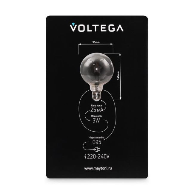 Лампа светодиодная Loft Led G95 3Вт 3000К E27 Voltega 8521 Лампа светодиодная Loft Led G95 3Вт 3000К E27 Voltega 8521