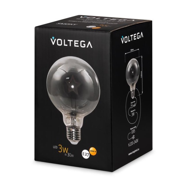 Лампа светодиодная Loft Led G95 3Вт 3000К E27 Voltega 8521 Лампа светодиодная Loft Led G95 3Вт 3000К E27 Voltega 8521