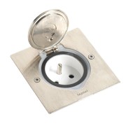 Блок встраиваемый IP44 квадратный нержавеющий 2м  (розетка в комплект не входит)