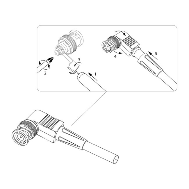 Разъем BNC штекер под винт с колпачком угловой PROconnect Разъем BNC штекер под винт с колпачком угловой PROconnect
