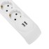 Фильтр сетевой 5 гнезд, 5м, 3х1,5мм², с автовыкл, 2 USB, белый KRANZ