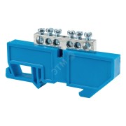 Шина 0 N (6x9мм) 6 отв. цинк синий изолятор на DIN-рейку EKF Шина 0 N (6x9мм) 6 отв. цинк синий изолятор на DIN-рейку EKF