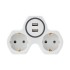 Двойник электрический 16 А с заземлением и защитными шторками + 2 USB порта, 2,4 А, белый REXANT 