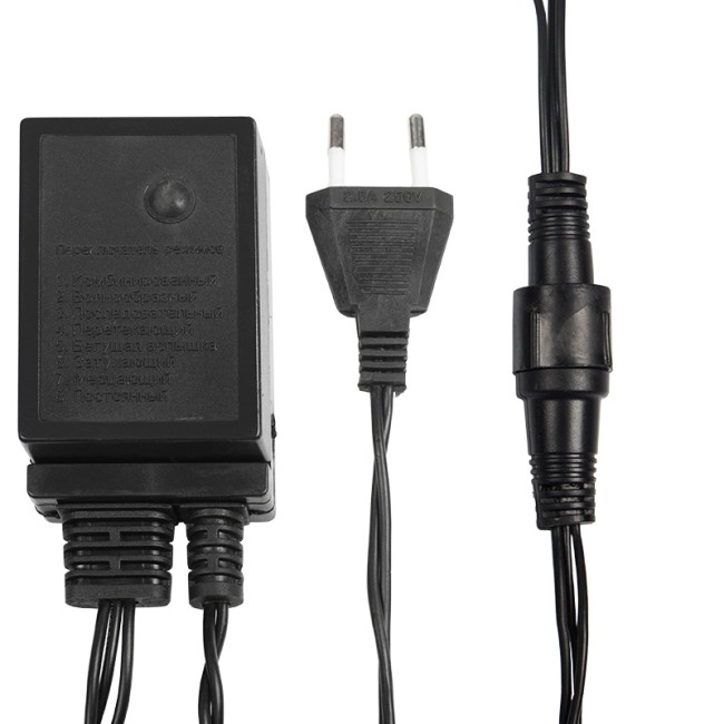 Гирлянда Твинкл Лайт 10 м, черный ПВХ, 100 диодов, цвет белый/мультиколор (контроллер в комплекте)