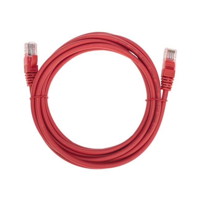 Патч-корд U/UTP, CAT 5e, RJ45-RJ45, 26AWG, LSZH, красный, 3м  REXANT
