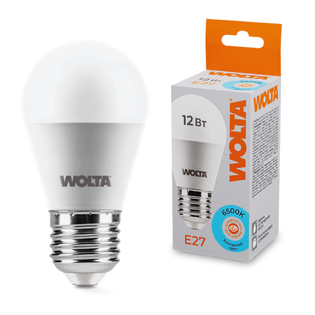 Светодиодная лампа WOLTA 25W45GL12E27 12Вт 6500K Е27