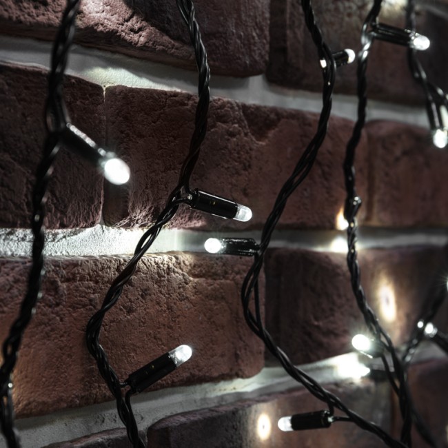 Гирлянда Нить 10м, постоянное свечение, черный ПВХ, 230В, цвет Белый (нужен шнур питания 303-500)