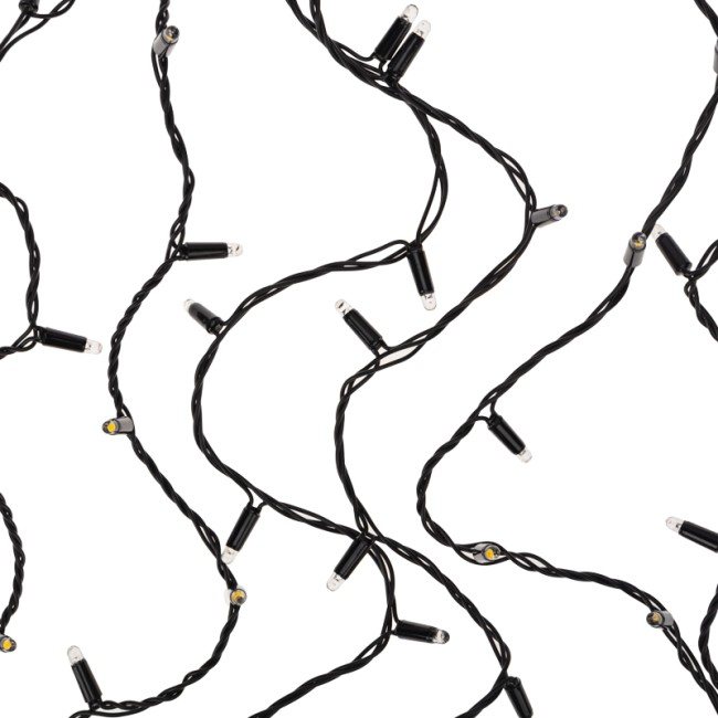 Гирлянда Нить 10м, постоянное свечение, черный ПВХ, 230В, цвет Белый (нужен шнур питания 303-500)