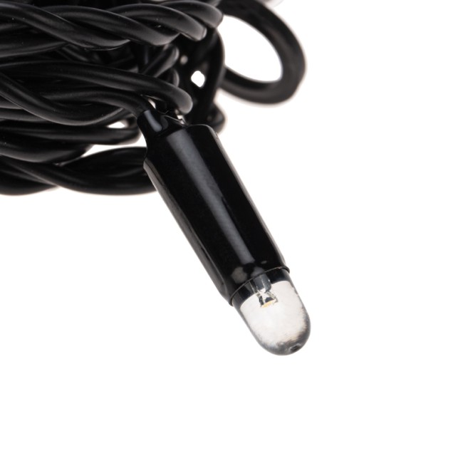 Гирлянда Нить 10м, постоянное свечение, черный ПВХ, 230В, цвет Белый (нужен шнур питания 303-500)