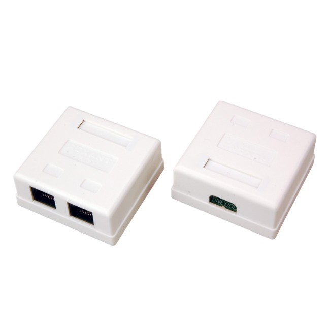 Розетка сетевая LAN, на стену, 2 гнездо 8Р8С (RJ-45), CAT 5е REXANT 