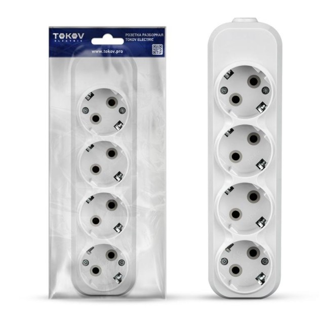 Колодка удлинителя 4-м 16А с заземл. АБС-пластик бел. TOKOV ELECTRIC TKE-C01-KU4-Z Колодка удлинителя 4-м 16А с заземл. АБС-пластик бел. TOKOV ELECTRIC TKE-C01-KU4-Z
