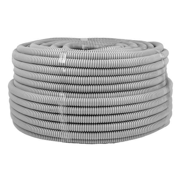 Труба гофрированная ПВХ d25мм с протяжкой сер. (уп.50м) Plast PROxima EKF tg-z-25 Труба гофрированная ПВХ d25мм с протяжкой сер. (уп.50м) Plast PROxima EKF tg-z-25