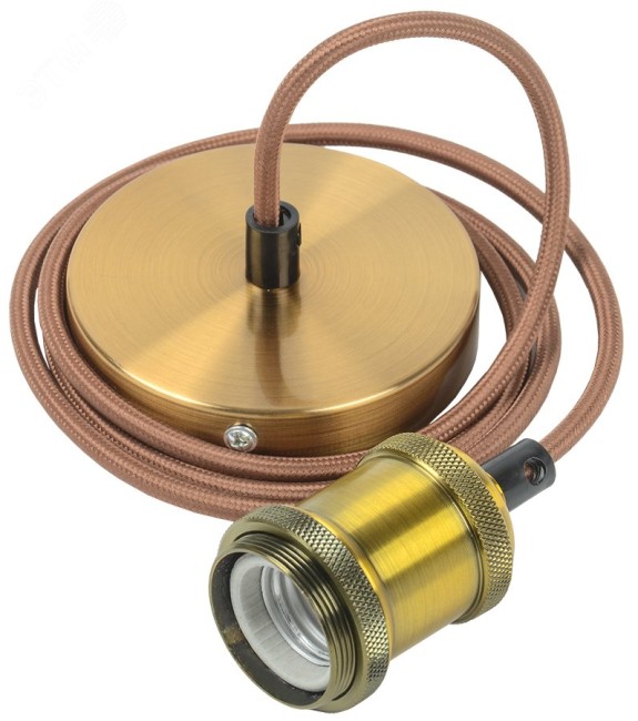 Патрон подвесной Пал27-04-К52 E27 со шнуром 1,5м RETRO золото Патрон подвесной Пал27-04-К52 E27 со шнуром 1,5м RETRO золото