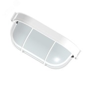 Светильник НПП-03-60-022 IP65 Банник 1402 Овал малый матовый/корпус с решеткой белый Светильник НПП-03-60-022 IP65 Банник 1402 Овал малый матовый/корпус с решеткой белый