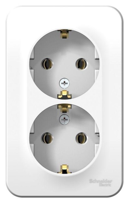 Розетка 2-м ОП Blanca 16А IP20 250В с заземл. без защ. шторок с изолир. пластиной бел. SE BLNRA010211 Розетка 2-м ОП Blanca 16А IP20 250В с заземл. без защ. шторок с изолир. пластиной бел. SE BLNRA010211