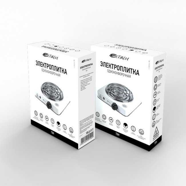 Электроплитка одноконфорочная, ТЭН 1,0 кВт/220В СОКОЛ Электроплитка одноконфорочная, ТЭН 1,0 кВт/220В СОКОЛ