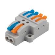 Клемма СМК 2х2 проходная разветвительная 2 полюса, с монтажной площадкой (1 ввод, 2 вывода на полюс) (50 шт./уп.) REXANT Клемма СМК 2х2 проходная разветвительная 2 полюса, с монтажной площадкой (1 ввод, 2 вывода на полюс) (50 шт./уп.) REXANT