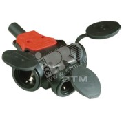 Розетка тройник с крышкой