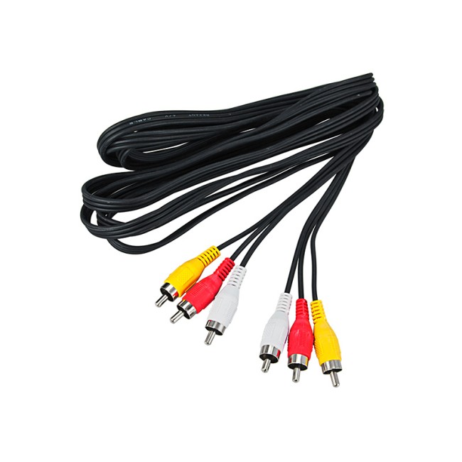 Шнур 3 RCA - 3 RCA, 10м, черный REXANT Шнур 3 RCA - 3 RCA, 10м, черный REXANT