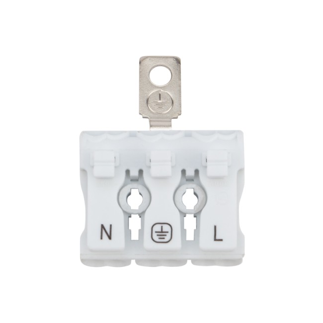 Клемма пружинная соединительная КСП 3-полюсная с заземлением и с монтажными ножками (100 шт./уп.) REXANT