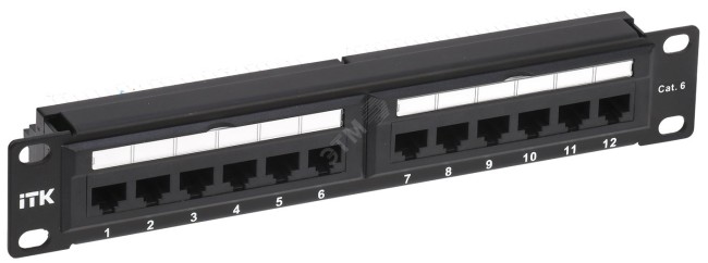 Патч-панель ITK 1U кат.6 UTP 12 портов 10дюйм Dual IDC
