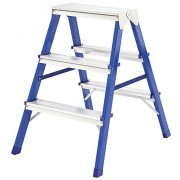 Лестница-стремянка стальная двусторонняя, 3 ступени, Н=67.5 см, вес 4.0 кг