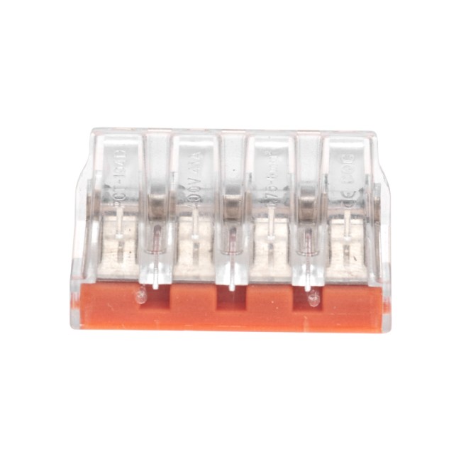 Экспресс-клемма СМК 773-174 с пастой, 4-проводная 0,75-6 мм² (50 шт/уп) REXANT Экспресс-клемма СМК 773-174 с пастой, 4-проводная 0,75-6 мм² (50 шт/уп) REXANT