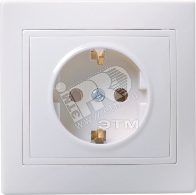 КВАРТА Розетка с заземлением без шторок белая в сборе КВАРТА Розетка с заземлением без шторок белая в сборе