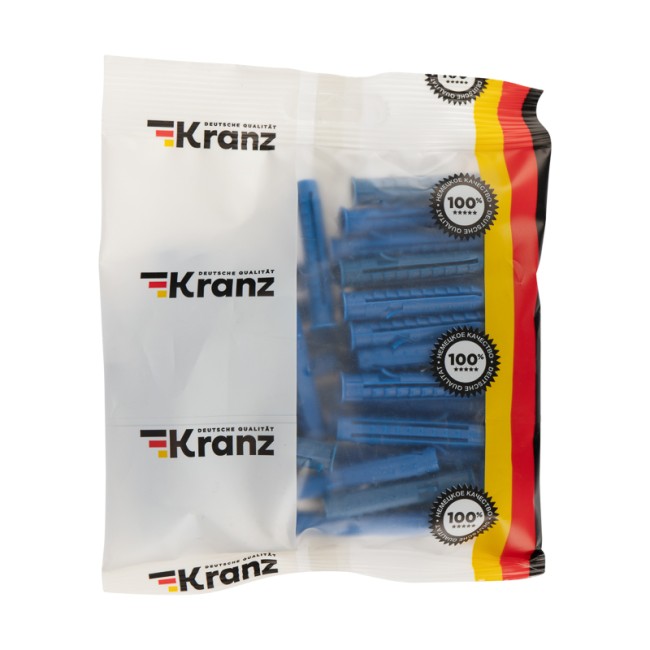 Дюбель распорный KRANZ 8х50, синий, пакет (50 шт./уп.)