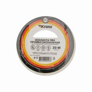 Изолента ПВХ профессиональная, 0,18х19 мм, 20 м, белая KRANZ