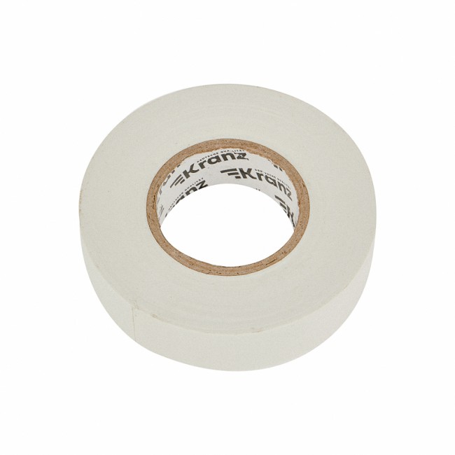 Изолента ПВХ профессиональная, 0,18х19 мм, 20 м, белая KRANZ